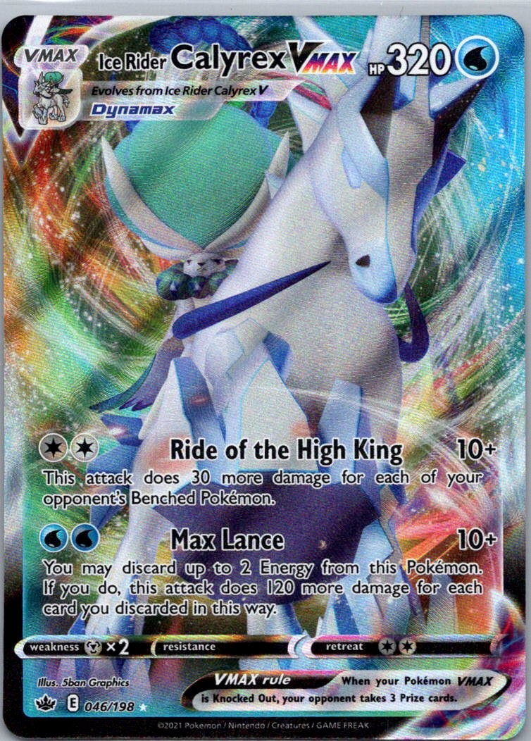 Pokemon TCG Ice Rider Calyrex VMAX 46/198 Chilling Reign Holo NM