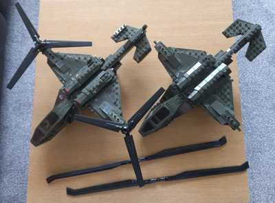 Halo Mega Bloks 96540 UNSC Falcon - x2 unvollständig 55% Aufbau für Ersatzteile