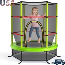 55 Inch Kids Trampoline W/ Safety Net ASTM Certified Indoor Outdoor Use