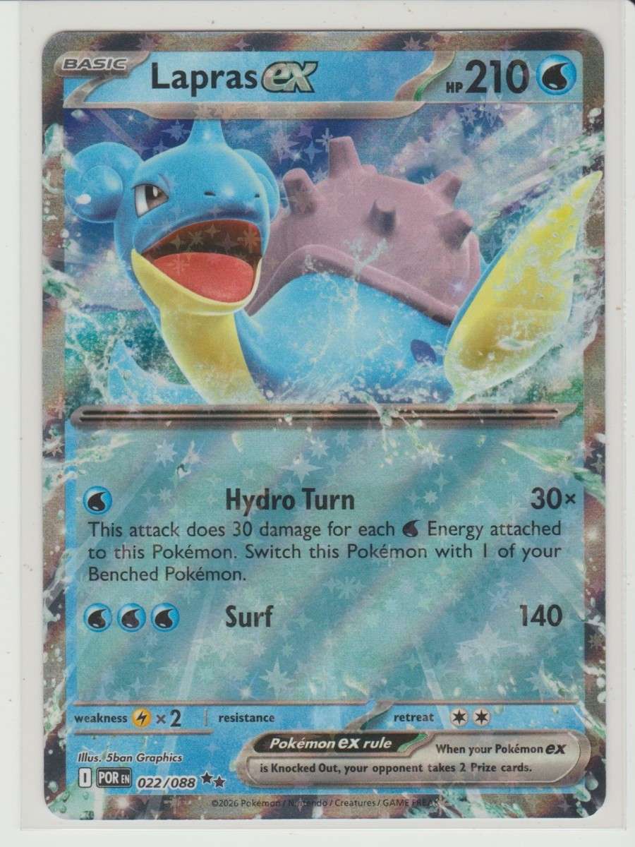 Lapras ex - Double Rare Pokemon Card POR 022/088 | eBay