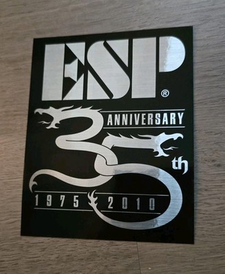 NEW ESP GUITARS 35TH ANNIVERSARY STICKER DECAL BLACK & SILVER