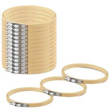 16 Pieces 6 Inch Embroidery Hoops, Bamboo Frame Circle Cross Stitch Hoop Ring...