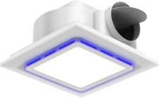 140 CFM Bathroom Exhaust Fan with LED Light Quiet Ceiling Vent 1.0 Sone White