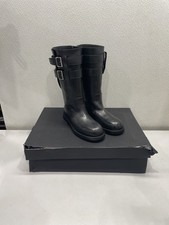 Ann Demeulemeester Osmo Rounded Leather Boots With Belts Women's US 8, Black