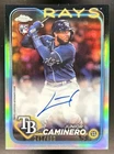 2024 Topps Chrome Junior Caminero Auto RC Refractor #/499 Rays Rookie
