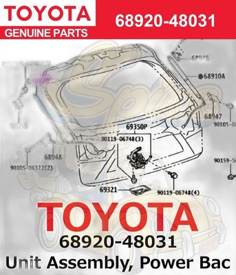 TOYOTA ORIGINAL 6892048031 UNIT ASSY SET, POWER BACK DOOR, LH 68920-48031