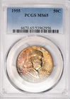 1955 TONED Franklin Half Dollar PCGS MS65 SEE VIDEO Toning Silver Coin 50C