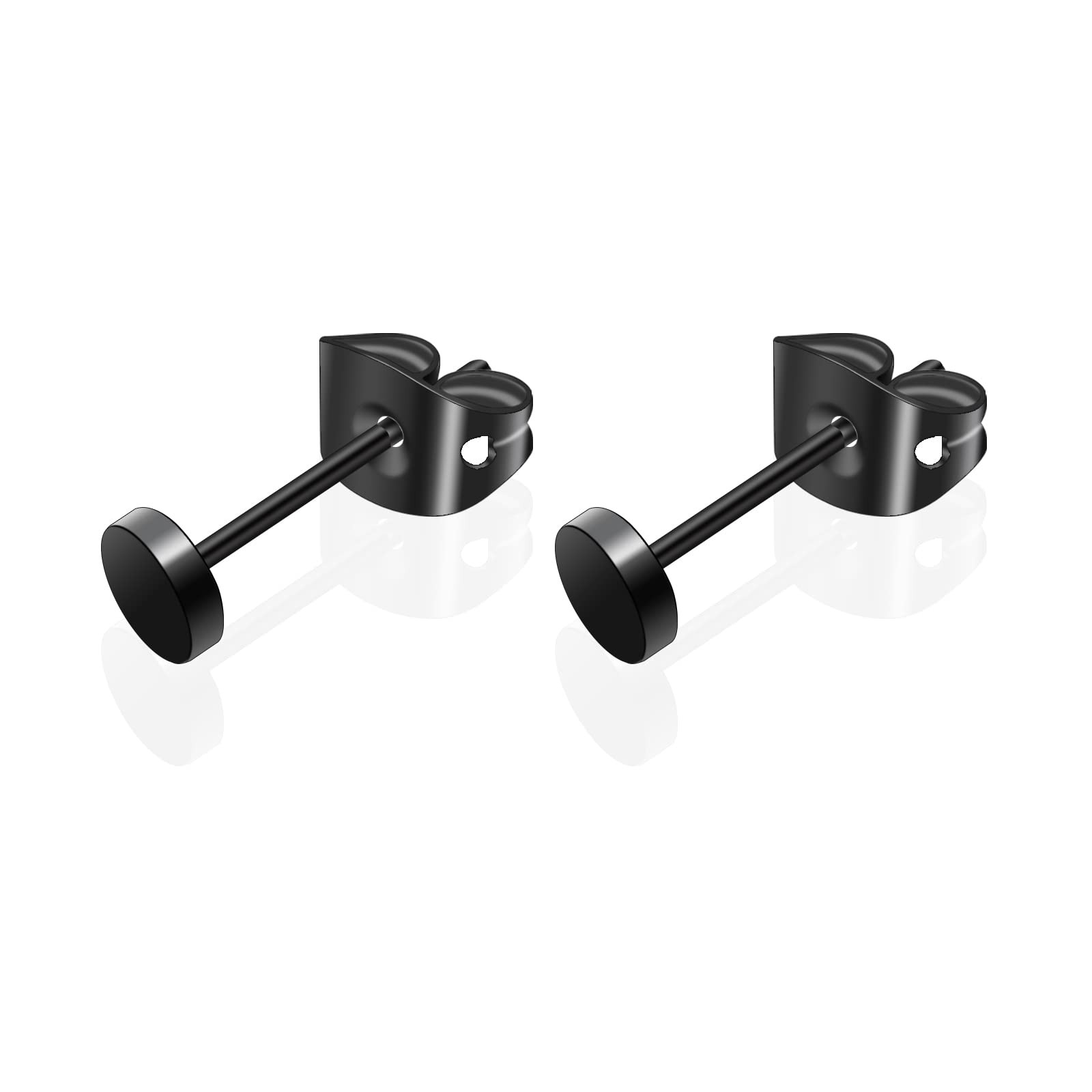 Boucles d'oreilles plates titane G23 style minimaliste pour ado et adulte