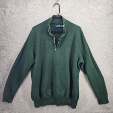 Polo Ralph Lauren Textured Half Zip Sweater Mens XLT Tall Green 1/2 Zip Pullover