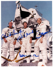 Alan Bean, Richard Gordon & Charles Conrad Signed 8x10 Apollo 12 Photo - JSA
