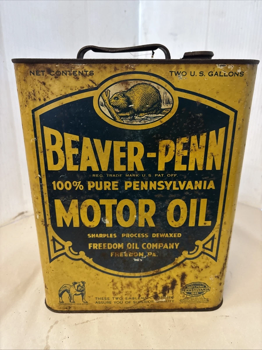 希少ビッグサイズ　VINTAGE PURITAN PENN オイル缶アンティーク Penn Motor Oil In Collectible Gas & Oil Advertising Cans And