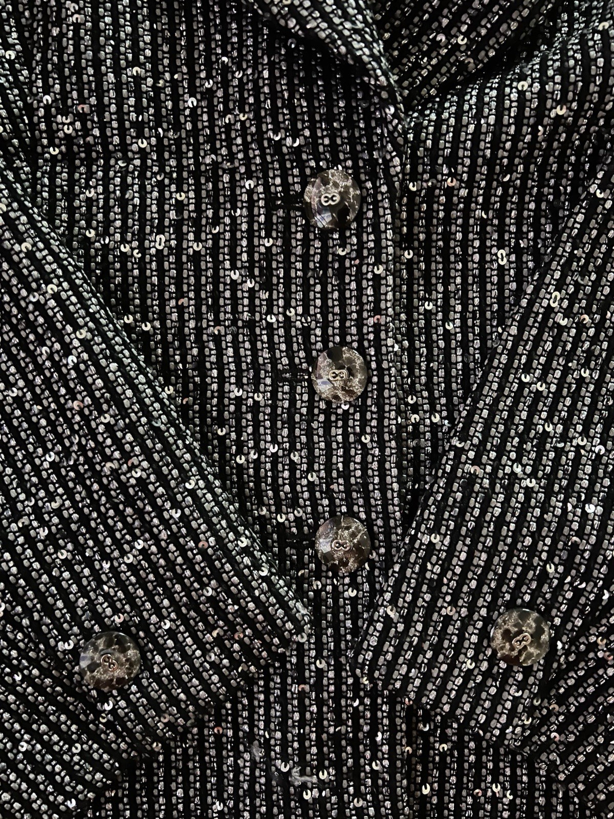 Beautiful Authentic Escada Silver Sequin Blazer S… - image 4