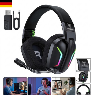 WESEARY WG1 Bluetooth Headset, 2,4G Wireless Gaming Headset mit Mikrofon für PS5