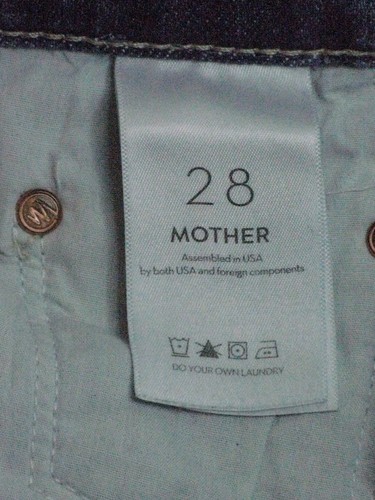 Pantalones de mezclilla cortos Mother Tomcat tiro alto relajados BF para mujer talla 28 azul desgastado L25 - Imagen 10 de 13