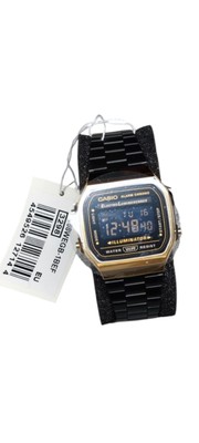 Casio Retro 36,3mm Edelstahl Gehäuse Schwarz Armband - A168WEGB-1BEF