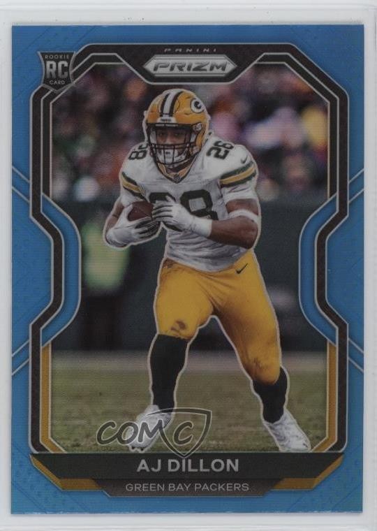 2020 Panini Prizm Rookie Light Blue Prizm AJ Dillon #364 Rookie RC 0g9