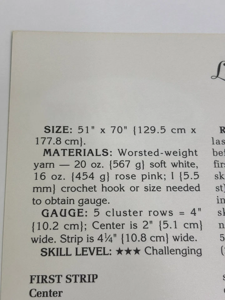 Lady's Choice Mile A Minute Afghan Crochet Pattern Card Needlecraft Shop - Image 2 of 4