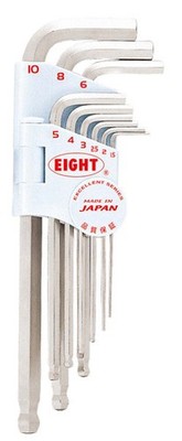 Eight Tool TMS-9, Taper Head Hex Key Wrench, Long Length