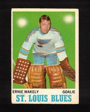 1970-71 ERNIE WAKELY #97 ROOKIE OPC Key St. Louis GOALIE Star NHL Hockey Card RC. rookie card picture