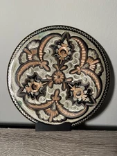 1940s Vintage Turkish Hand L-Etched Copper Decorative Plate