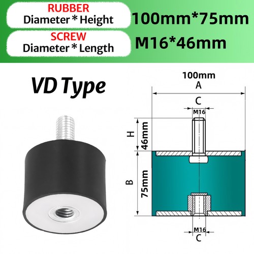 Rubber Mount Car Boat Bobbin Anti Vibration M3 M4 M5 M6 M8 - M20 Cylindrical / B - Picture 94 of 99
