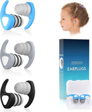 Swimming Ear Plugs for Kids, 3 Pairs Waterproof Reusable Silicone Swim Ear Plugs