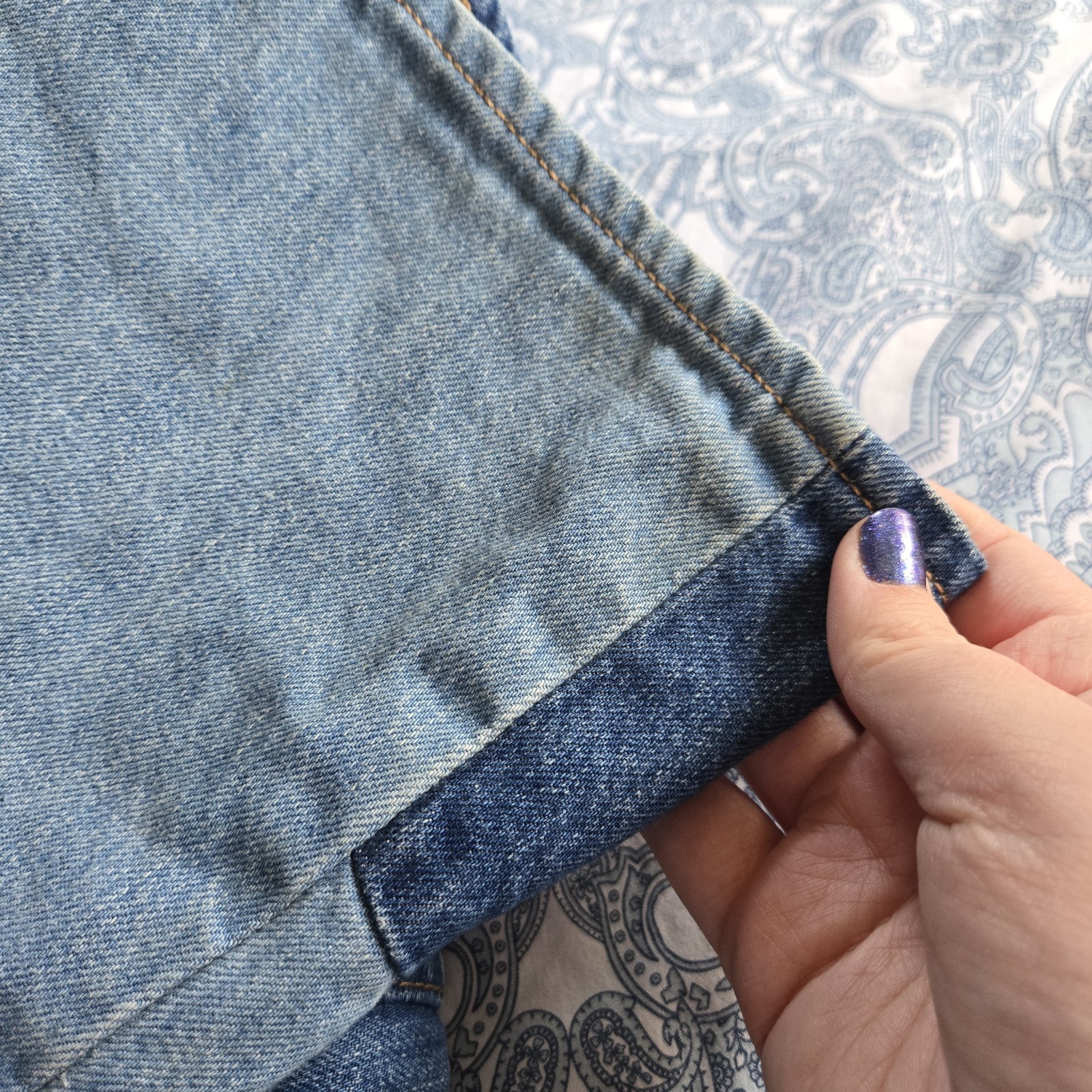 Levi's Anthro Anthropologie Patchwork Patch Blue … - image 5