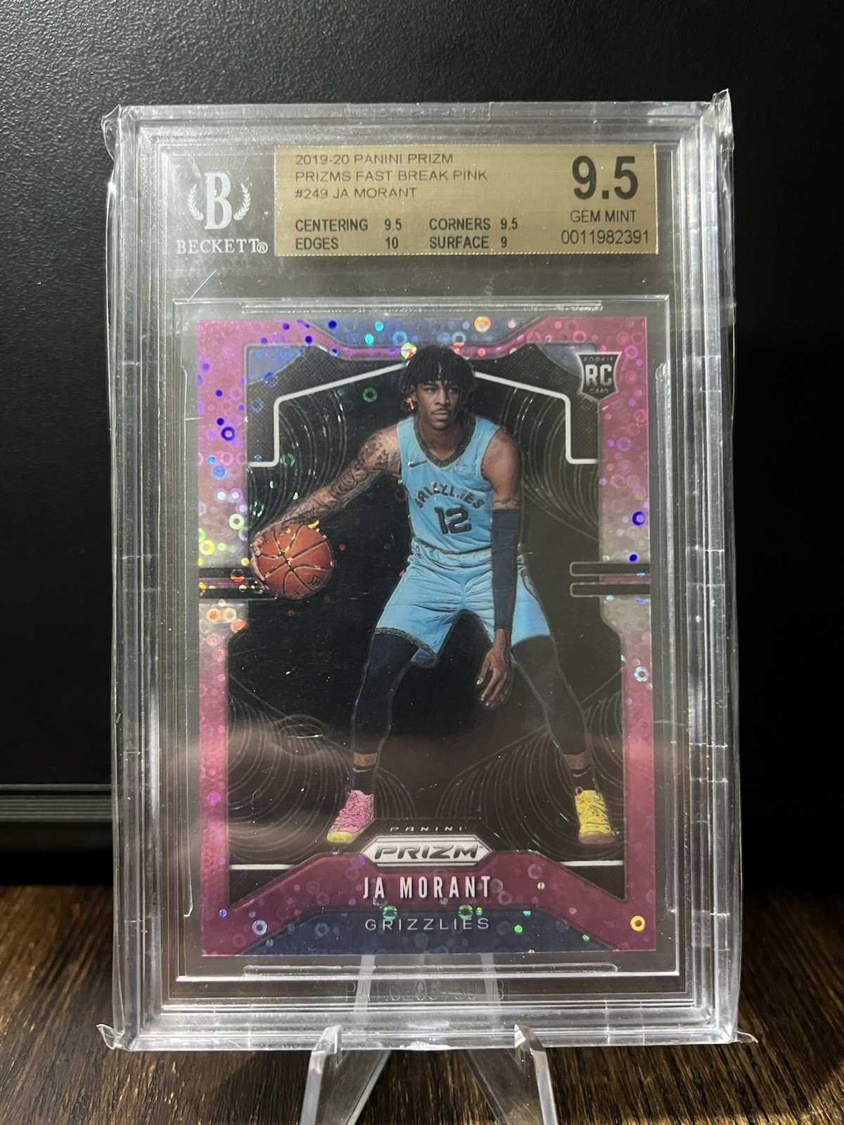 2019-20 Panini PRIZM Ja Morant Pink Fastbreak RC /50 BGS 9.5