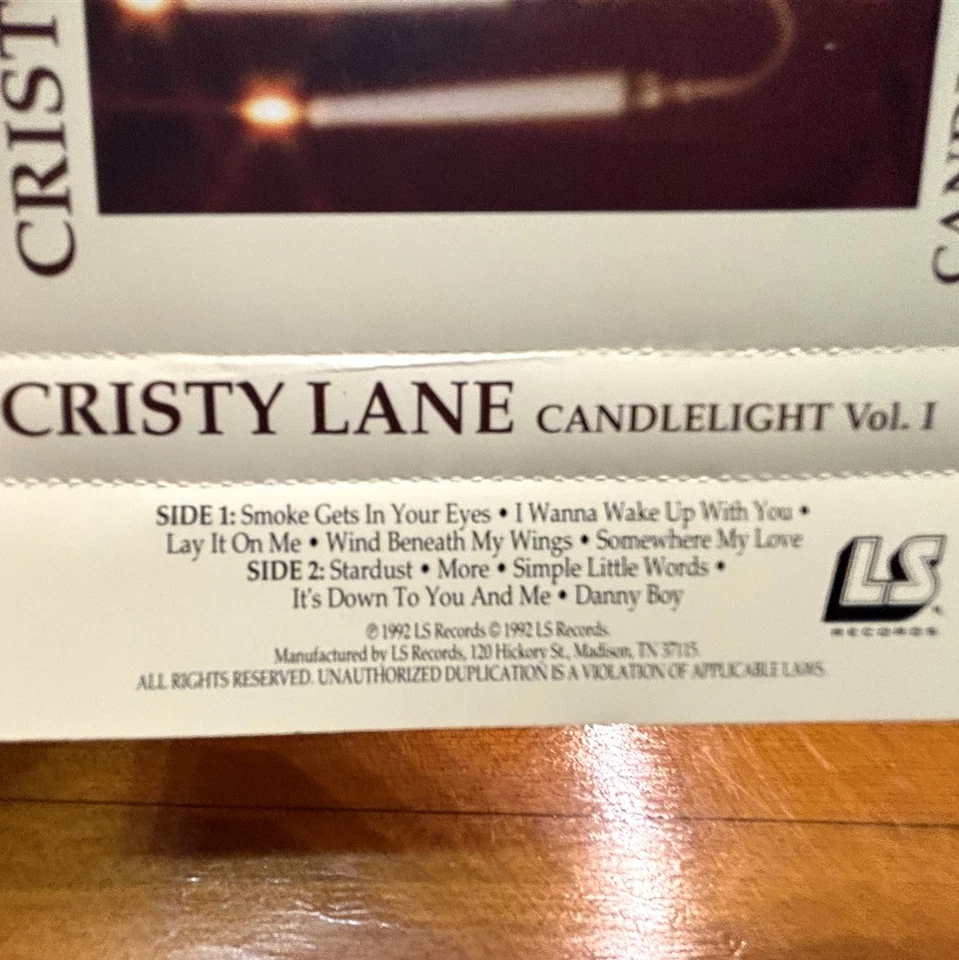 CRISTY LANE cassette Candlelight V1 inspirational ballad Wings & Stardust 1992  - Image 2 of 2