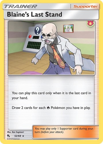 Blaine's Last Stand 52/68 Rare Hidden Fates Pokemon NM/LP