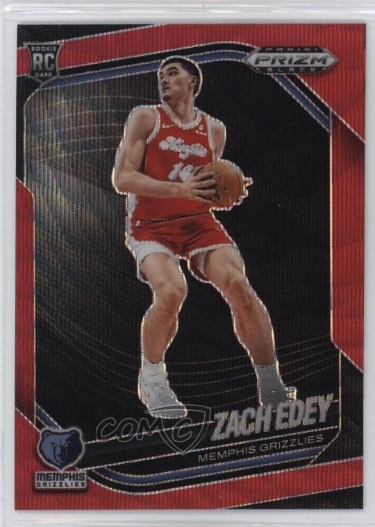 2024-25 Panini Prizm Black Ruby Wave Prizm Zach Edey #64 go9