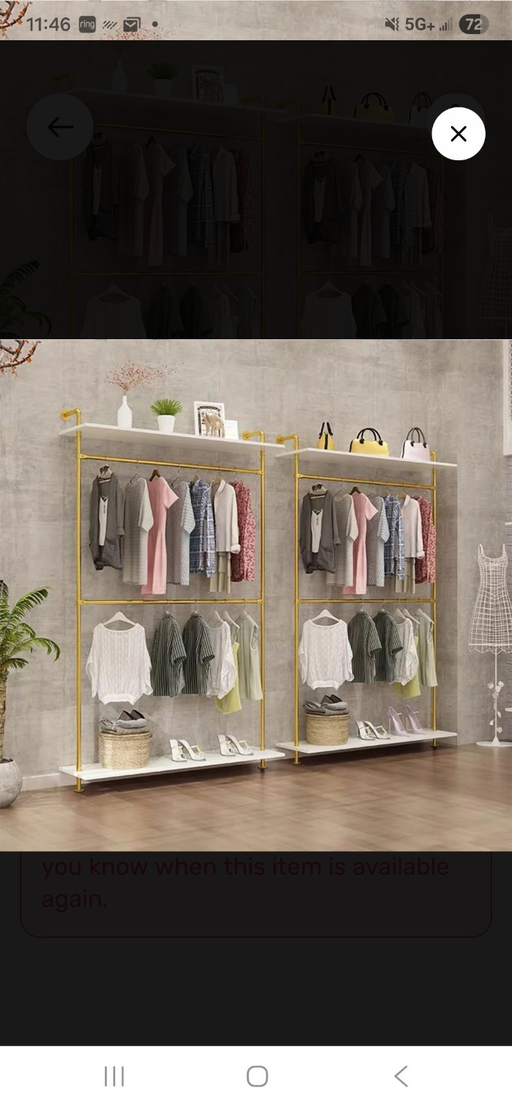 Furvokia 2 Tier Industrial Garment Rack Mounted Clothing Rack,Retail Display