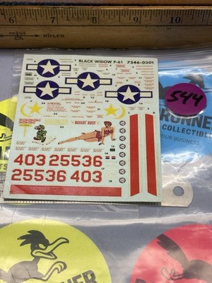 MONOGRAM P-61 BLACK WIDOW DECALS - 1/24 - 1/25