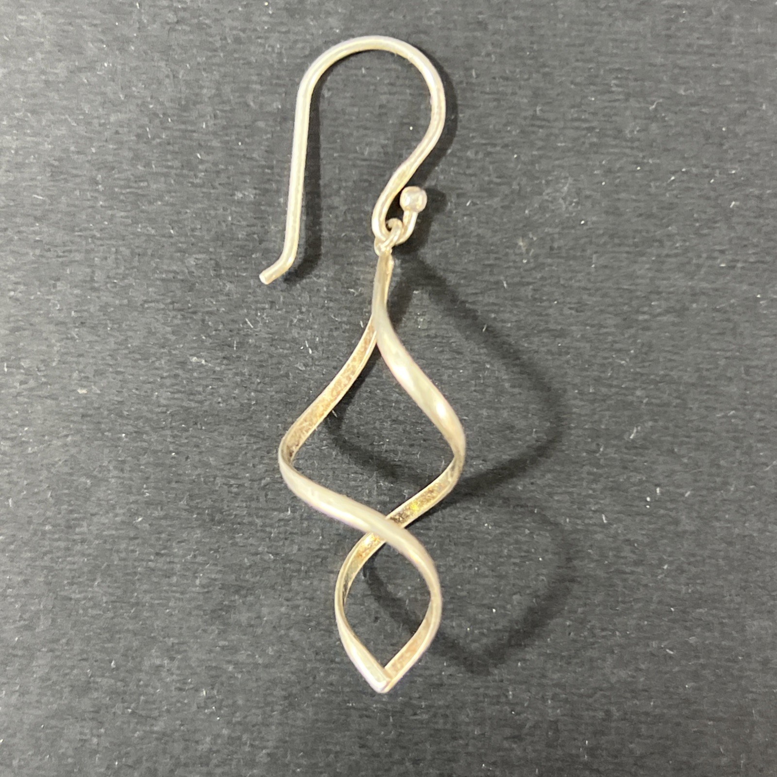 Spiral Loop Sterling Silver Dangle Drop Single Ea… - image 1