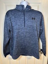Navy Blue Under Armour Cold Gear Quarter Zip Sweatshirt-large Men's