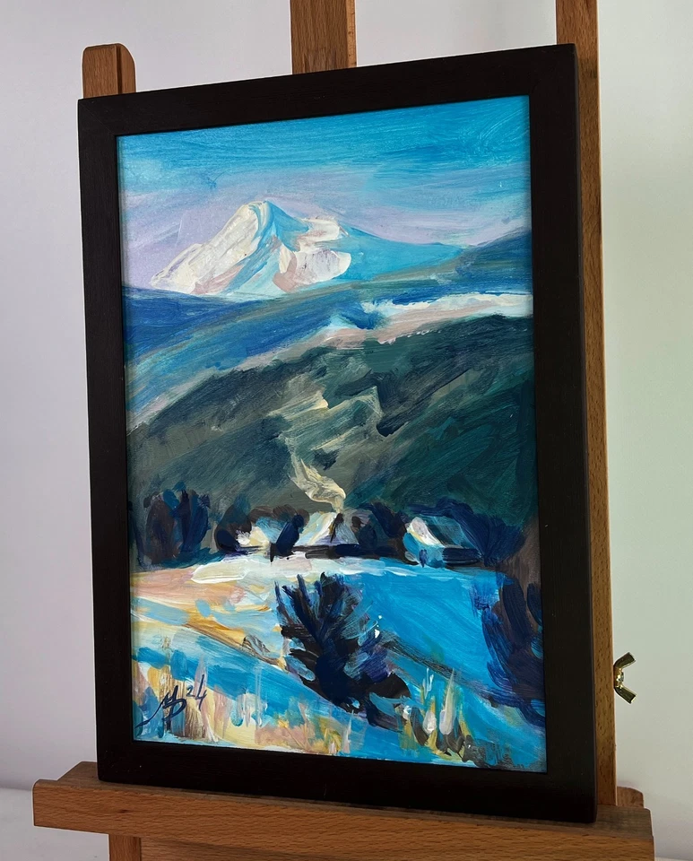 亚克力绘画冬季温暖舒适 M. Patskan 无框原版 nAAA4822 — 第 3/4 张图片