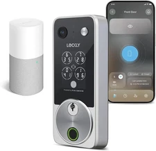 Lockly Vision Zeno Smart Lock w/ Video Doorbell Camera Fingerprint Keyless Entry