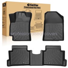 Fits 2011-2016 Hyundai Elantra Tpe 3d Front 2nd Row Floor Mats Liner Set Black