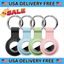 4 Pack Apple AirTag Holder and Keychain Set for Collars Luggage and Key US Stock