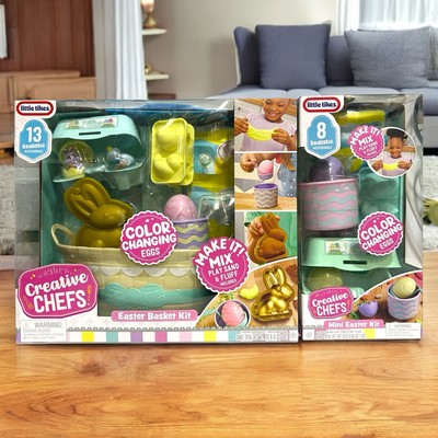 Little Tikes Creative Chefs Easter Basket Kit 21pc Mini Set NEW Kids Play 2 PK