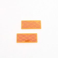 Peterson V483A Amber Rectangular Reflector 3.125"x1.375" Adhesive Quick-Mount
