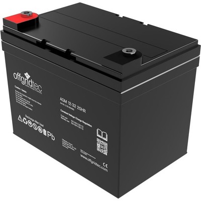 Batterie 32Ah AGM Solar Akku - extrem Zyklenfest 100% wartungsfrei Offgridtec