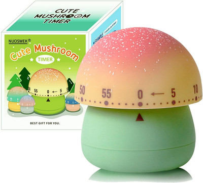 Cute Mushroom Timer for Kids, High Volume Mechanical Kitchen Timer, Wind Up 60 M