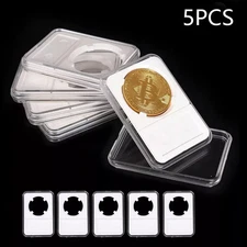 5Pcs For Coin Holder Sovereign Storage Clear Display Case Capsule Protector