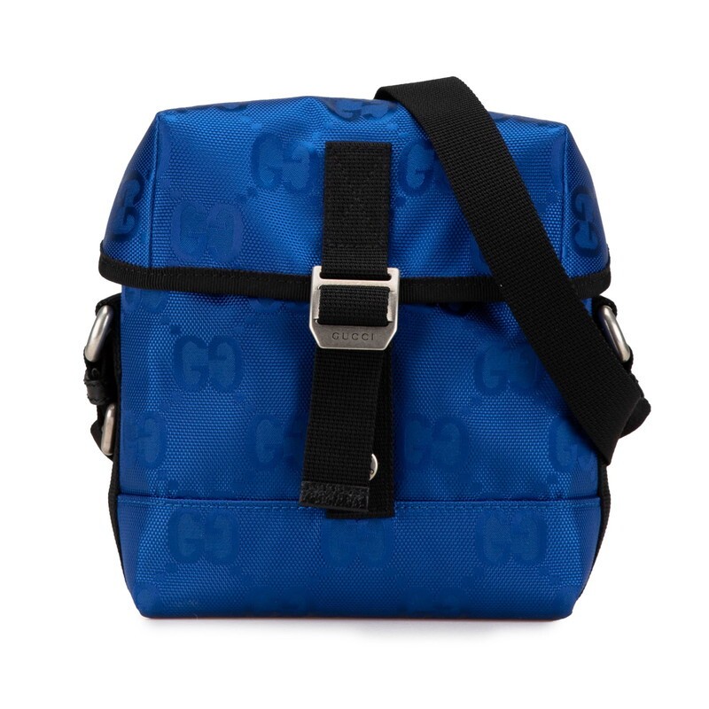 Gucci Off-The-Grid GG Nylon Crossbody Bag in Blue - Pre-Owned