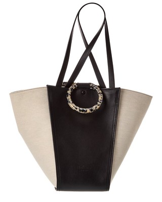 Mulberry Rider Mini Canvas & Leather Tote Women's White