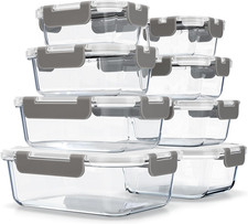 Bakken Borosilicate Glass Food Storage Containers with Lids 16 Pieces, Bpa-Free