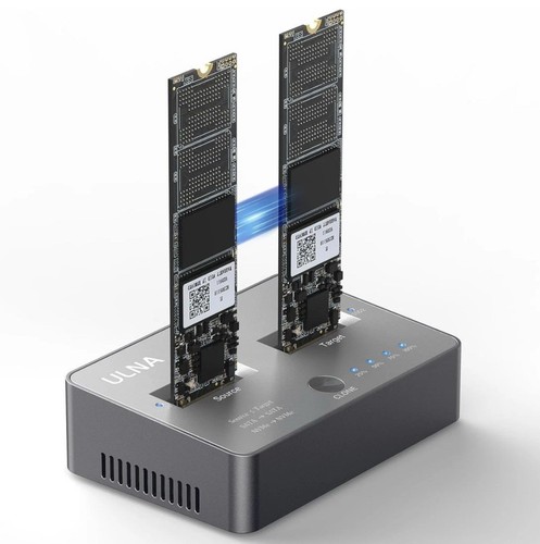 Ulna M.2 NVME/SATA Dual-Bay Offline Clone M.2 NVME/SATA Docking Station