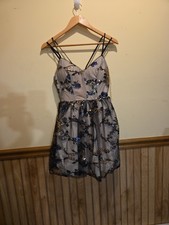 Formal Dress. Size 3. Black Mesh Sequin Flowers. Prom. Homecoming.