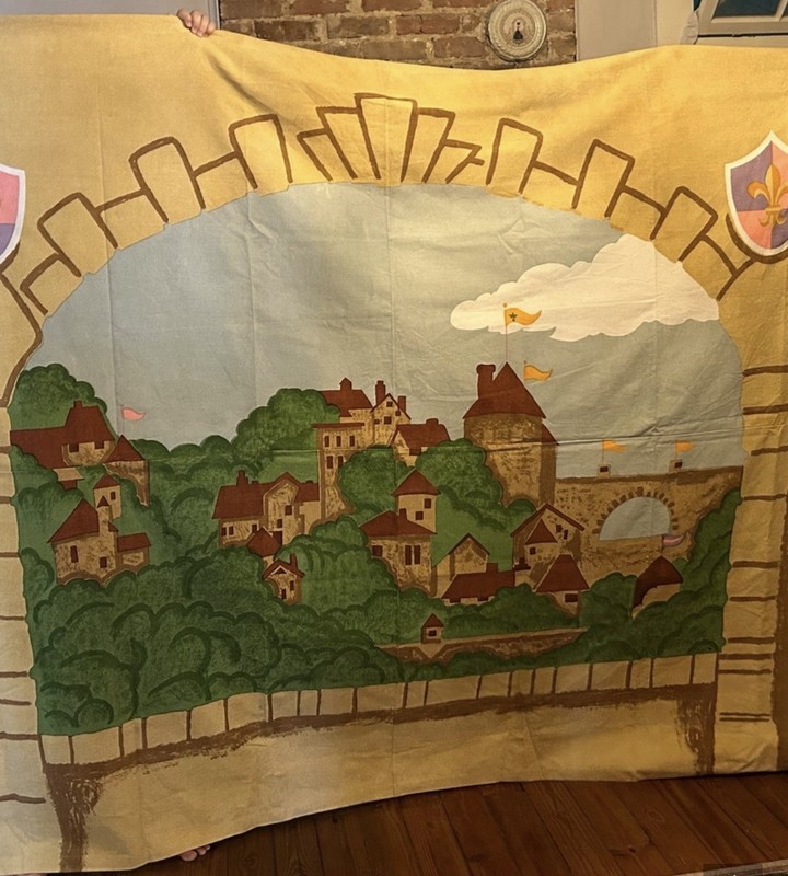 Pottery Barn Kids Storybook Castle Canvas Mural Tapestry
